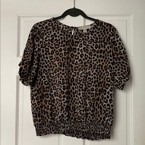 MICHAEL Michael Kors Leopard Print Blouse